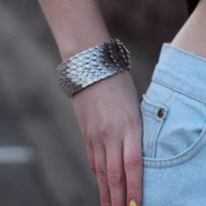 Oxidized silver stretch bracelet. Fun addition to your wrist!